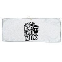 Bearded Dad That Always Came Back With The Milk Large Microfiber Waffle Golf Towel