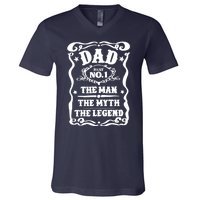 Best Dad The Man The Myth The Legend Number 1 Dad V-Neck T-Shirt