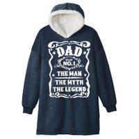 Best Dad The Man The Myth The Legend Number 1 Dad Hooded Wearable Blanket