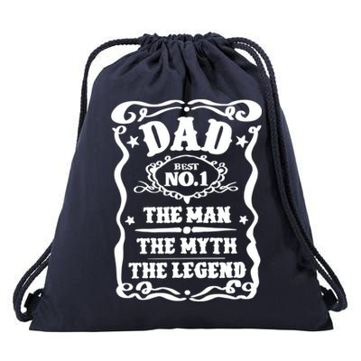 Best Dad The Man The Myth The Legend Number 1 Dad Drawstring Bag