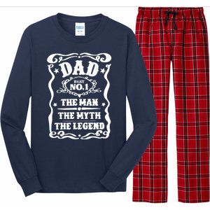 Best Dad The Man The Myth The Legend Number 1 Dad Long Sleeve Pajama Set