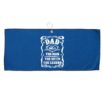 Best Dad The Man The Myth The Legend Number 1 Dad Large Microfiber Waffle Golf Towel