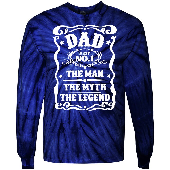 Best Dad The Man The Myth The Legend Number 1 Dad Tie-Dye Long Sleeve Shirt