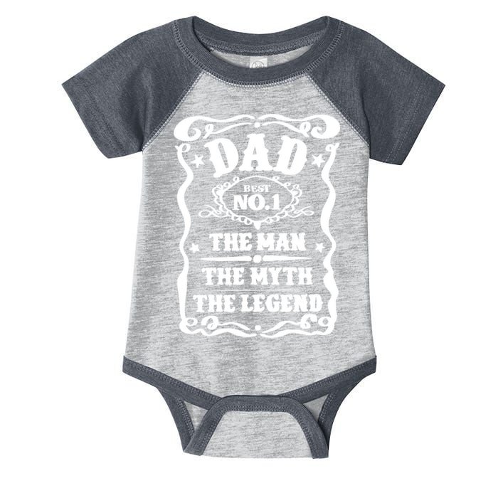 Best Dad The Man The Myth The Legend Number 1 Dad Infant Baby Jersey Bodysuit