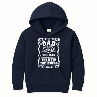 Best Dad The Man The Myth The Legend Number 1 Dad Kids Hoodie