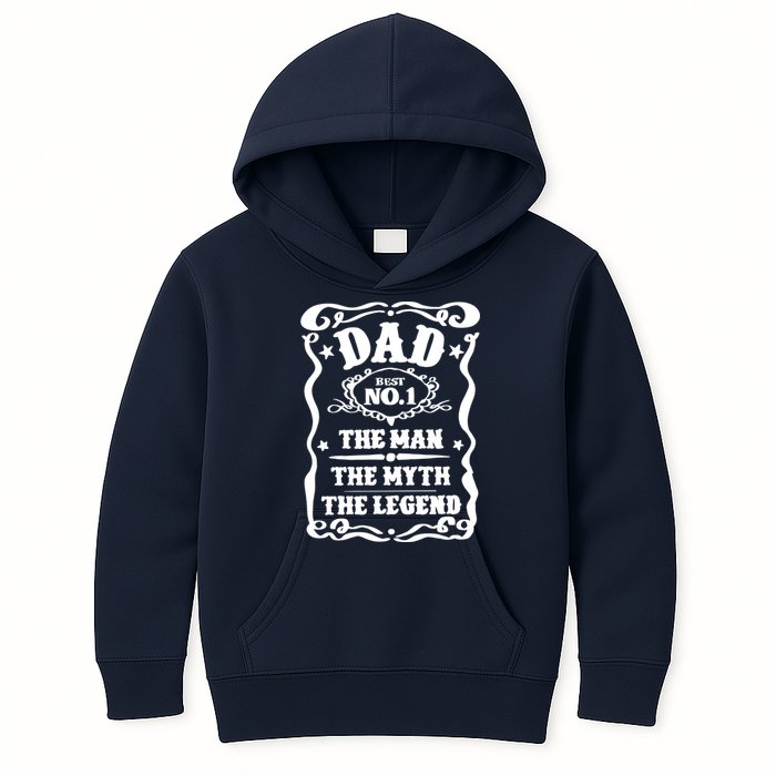 Best Dad The Man The Myth The Legend Number 1 Dad Kids Hoodie
