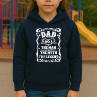 Best Dad The Man The Myth The Legend Number 1 Dad Kids Hoodie