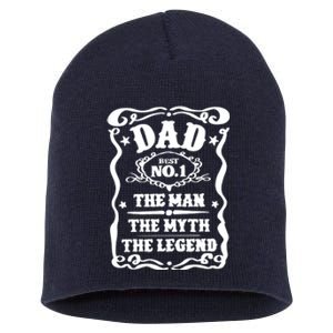 Best Dad The Man The Myth The Legend Number 1 Dad Short Acrylic Beanie