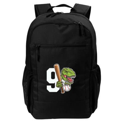 Baseball Dinosaurs Trex Dino 9th Birthday Design Great Gift Backpack