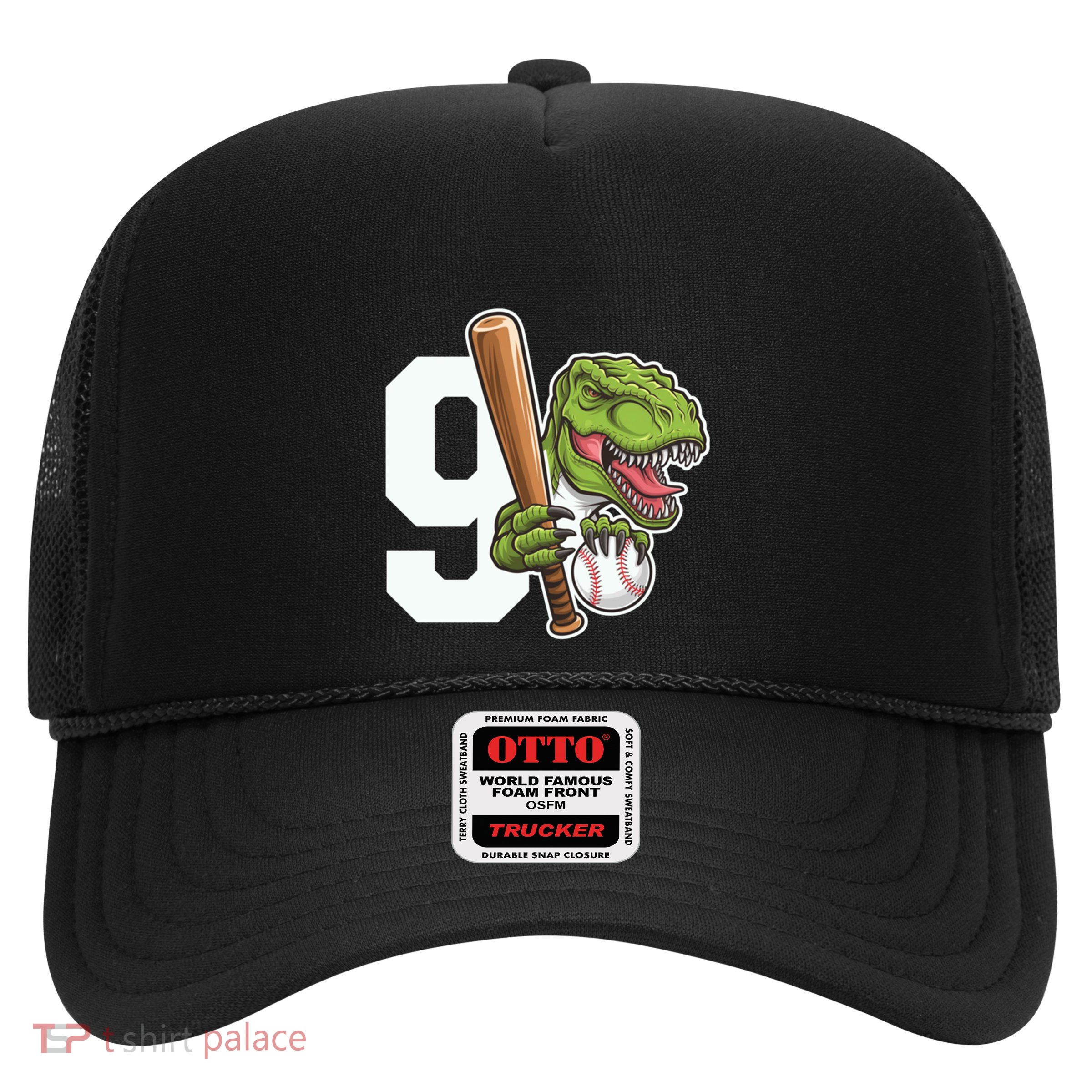 Baseball Dinosaurs Trex Dino 9th Birthday Design Great Gift Trucker Hat