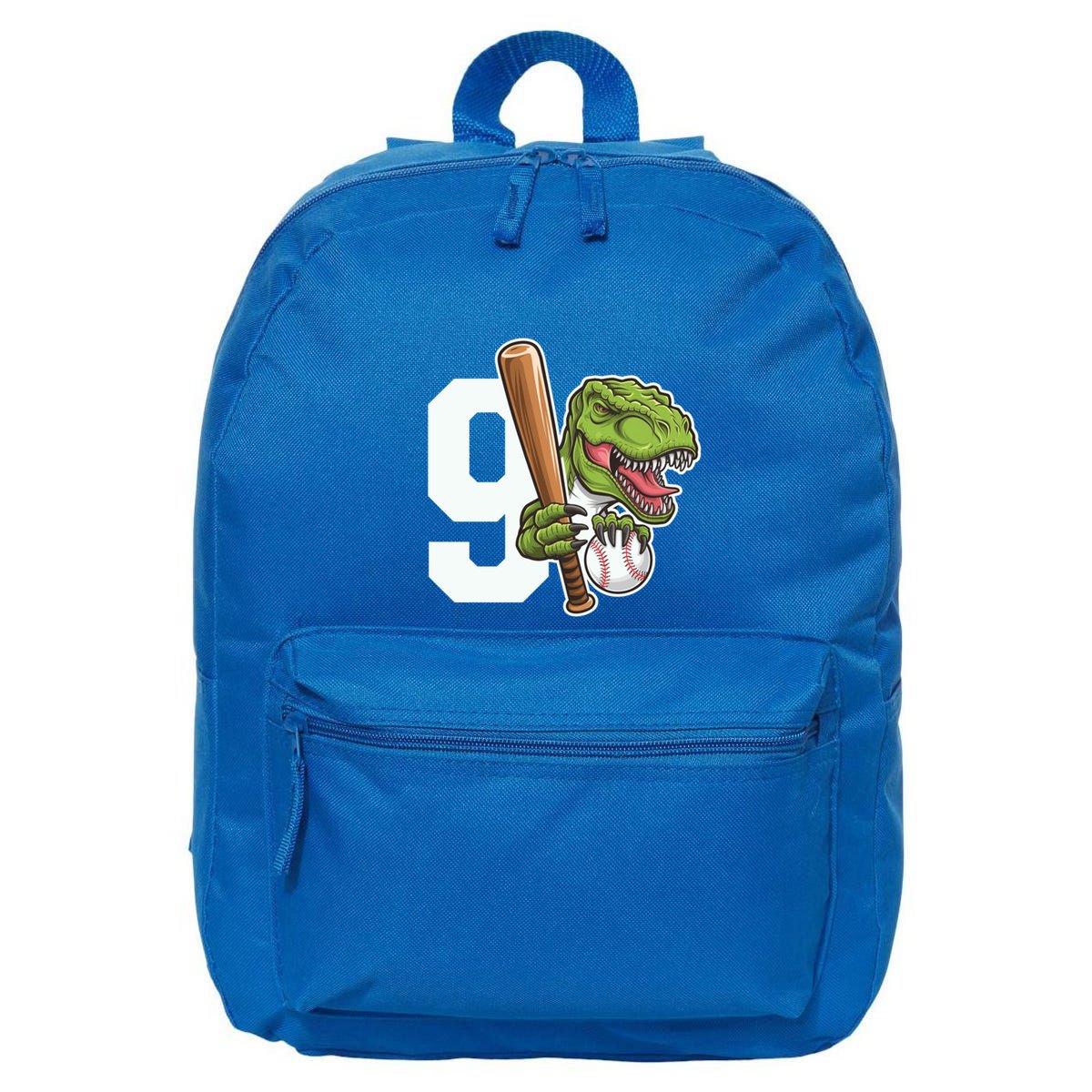 Baseball Dinosaurs Trex Dino 9th Birthday Design Great Gift 16 in Basic Backpack