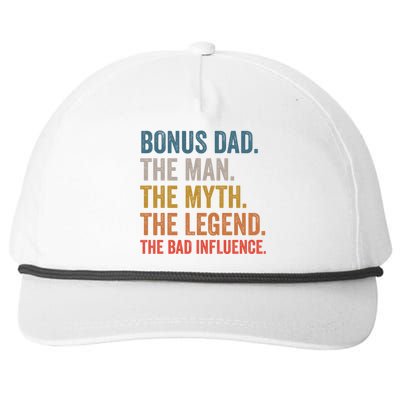 Bonus Dad The The Myth The Legend The Bad Influence Funny Gift Snapback Five-Panel Rope Hat