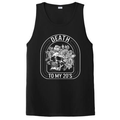 Birthday Death To My 20s Roses Skull Skeleton Tee Funny Got PosiCharge Competitor Tank