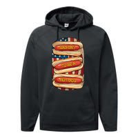 Bad Day To Be A Hot Dog July 4th Patriotic Summer Bbq Performance Fleece Hoodie