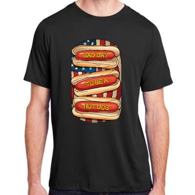 Bad Day To Be A Hot Dog July 4th Patriotic Summer Bbq Adult ChromaSoft Performance T-Shirt