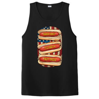 Bad Day To Be A Hot Dog July 4th Patriotic Summer Bbq PosiCharge Competitor Tank