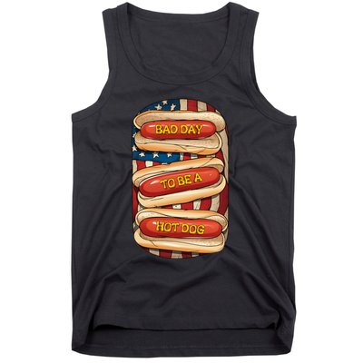 Bad Day To Be A Hot Dog July 4th Patriotic Summer Bbq Tank Top