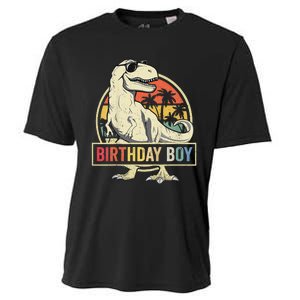 Birthday Dino T Rex Dinosaur Matching Family Cooling Performance Crew T-Shirt