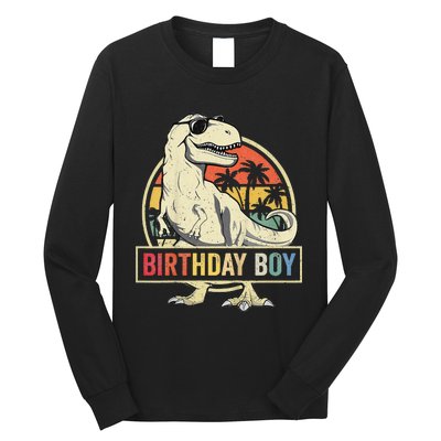 Birthday Dino T Rex Dinosaur Matching Family Long Sleeve Shirt