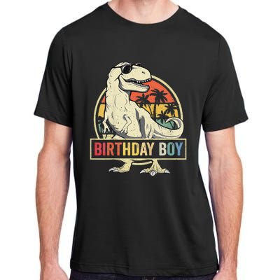 Birthday Dino T Rex Dinosaur Matching Family Adult ChromaSoft Performance T-Shirt