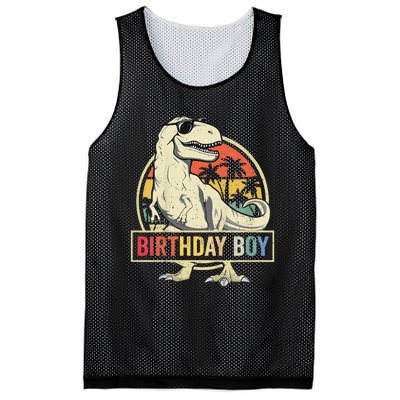 Birthday Dino T Rex Dinosaur Matching Family Mesh Reversible Basketball Jersey Tank