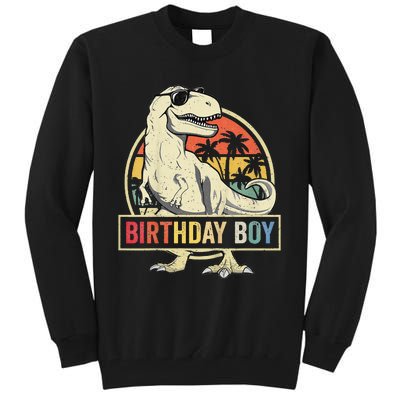 Birthday Dino T Rex Dinosaur Matching Family Tall Sweatshirt