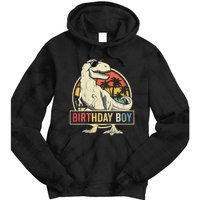 Birthday Dino T Rex Dinosaur Matching Family Tie Dye Hoodie