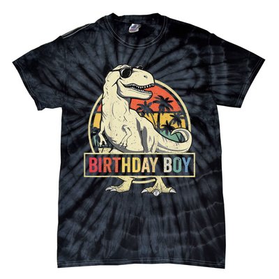 Birthday Dino T Rex Dinosaur Matching Family Tie-Dye T-Shirt