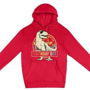 Birthday Dino T Rex Dinosaur Matching Family Premium Pullover Hoodie