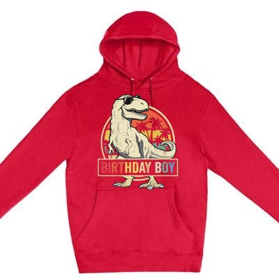 Birthday Dino T Rex Dinosaur Matching Family Premium Pullover Hoodie