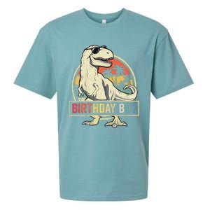 Birthday Dino T Rex Dinosaur Matching Family Sueded Cloud Jersey T-Shirt