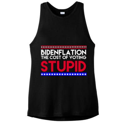 Bidenflation Definition The Cost Of Voting Stupid Anti Biden Ladies PosiCharge Tri-Blend Wicking Tank