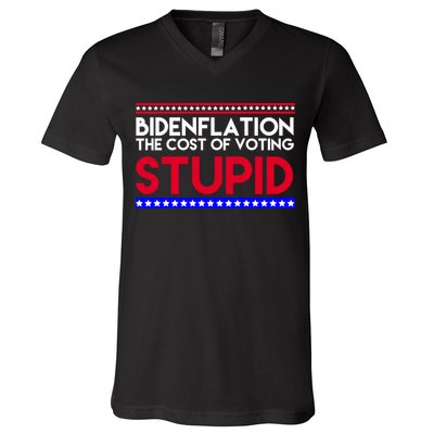 Bidenflation Definition The Cost Of Voting Stupid Anti Biden V-Neck T-Shirt