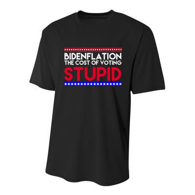 Bidenflation Definition The Cost Of Voting Stupid Anti Biden Youth Performance Sprint T-Shirt