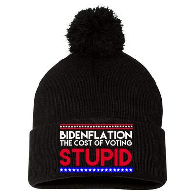 Bidenflation Definition The Cost Of Voting Stupid Anti Biden Pom Pom 12in Knit Beanie