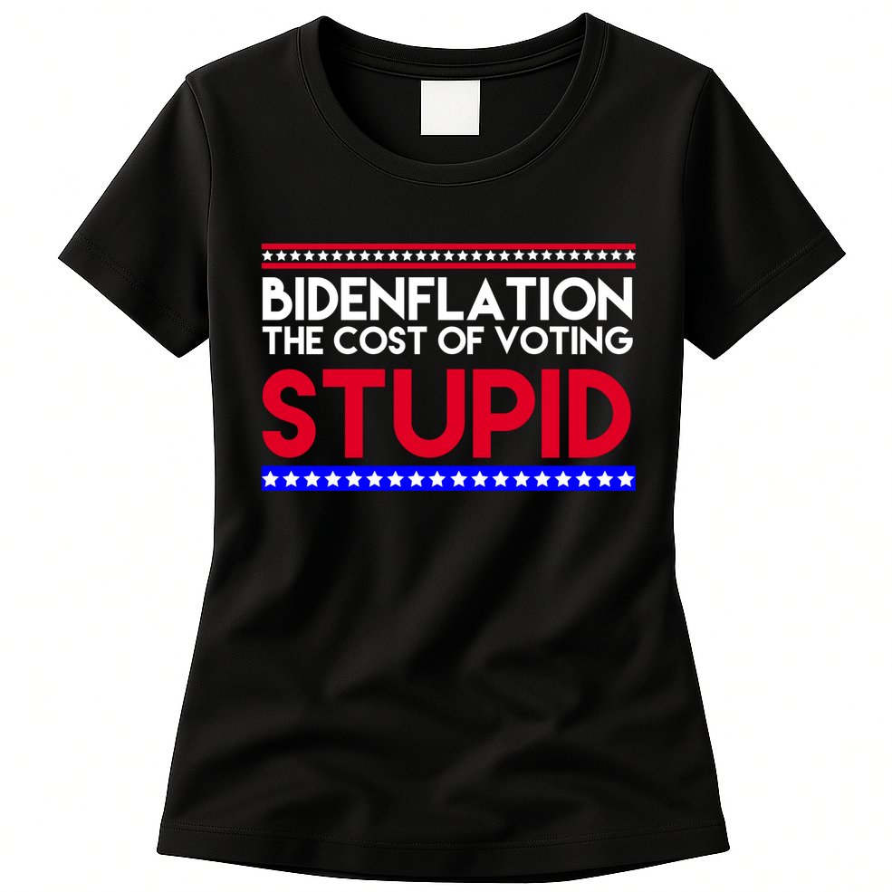 Bidenflation Definition The Cost Of Voting Stupid Anti Biden Womens T-Shirt