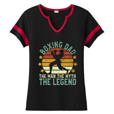 Boxing Dad The The Myth The Legend Ex Boxer And Coach Gift Ladies Halftime Notch Neck Tee