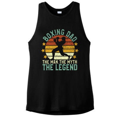 Boxing Dad The The Myth The Legend Ex Boxer And Coach Gift Ladies PosiCharge Tri-Blend Wicking Tank