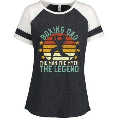 Boxing Dad The The Myth The Legend Ex Boxer And Coach Gift Enza Ladies Jersey Colorblock Tee