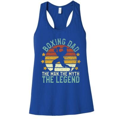 Boxing Dad The The Myth The Legend Ex Boxer And Coach Gift Women's Racerback Tank