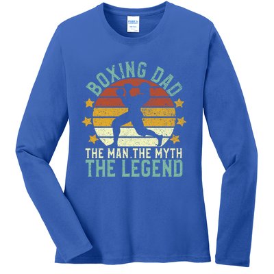 Boxing Dad The The Myth The Legend Ex Boxer And Coach Gift Ladies Long Sleeve Shirt