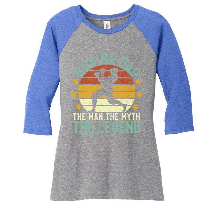 Boxing Dad The The Myth The Legend Ex Boxer And Coach Gift Women's Tri-Blend 3/4-Sleeve Raglan Shirt