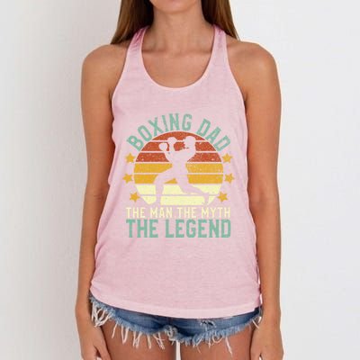 Boxing Dad The The Myth The Legend Ex Boxer And Coach Gift Women's Knotted Racerback Tank