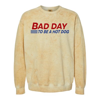 Bad Day To Be A Hot Dog Colorblast Crewneck Sweatshirt