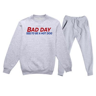 Bad Day To Be A Hot Dog Premium Crewneck Sweatsuit Set