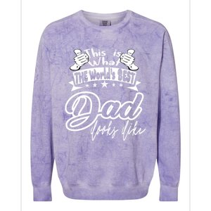 Best Dad This Is World's Best Dad Looks Like Cool Gift Colorblast Crewneck Sweatshirt