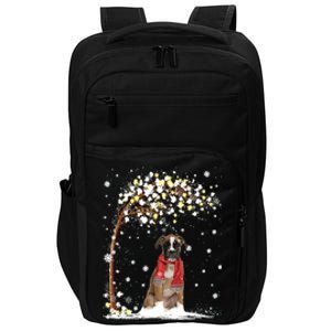 Boxer Dog Tree Christmas Snow Pajama Xmas Dog Lover Gift Impact Tech Backpack