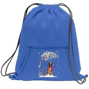 Boxer Dog Tree Christmas Snow Pajama Xmas Dog Lover Gift Sweatshirt Cinch Pack Bag