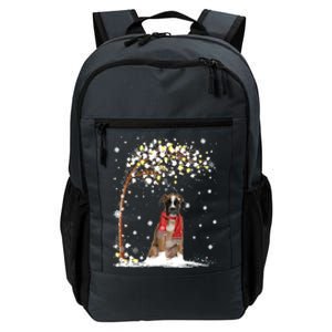 Boxer Dog Tree Christmas Snow Pajama Xmas Dog Lover Gift Daily Commute Backpack