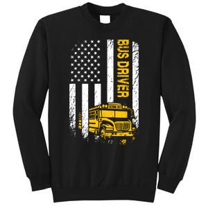 Bus Driver Usa American Flag Funny School Bus Driver Sweatshirt